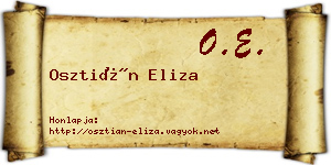 Osztián Eliza névjegykártya